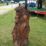 Side view of the "Old Bull" I carved at the International Wood Carvers Festival at Lake Bronson, MN.