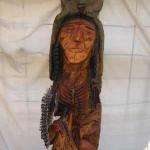 Front view of the "Young Chief" I carved at the International Wood Carvers Festival at Lake Bronson, MN.